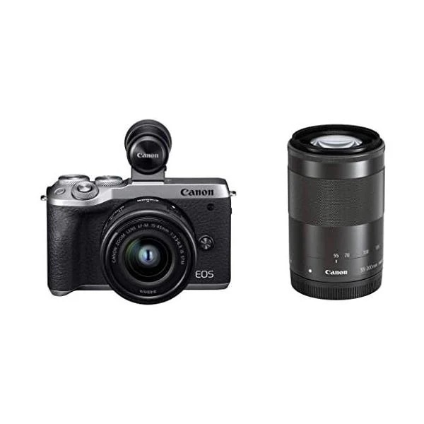 【中古】Canon ミラーレス一眼カメラ EOS M6 Mark II ダブルズームEVFキット シルバー EOSM6MK2SL-WZEVFK