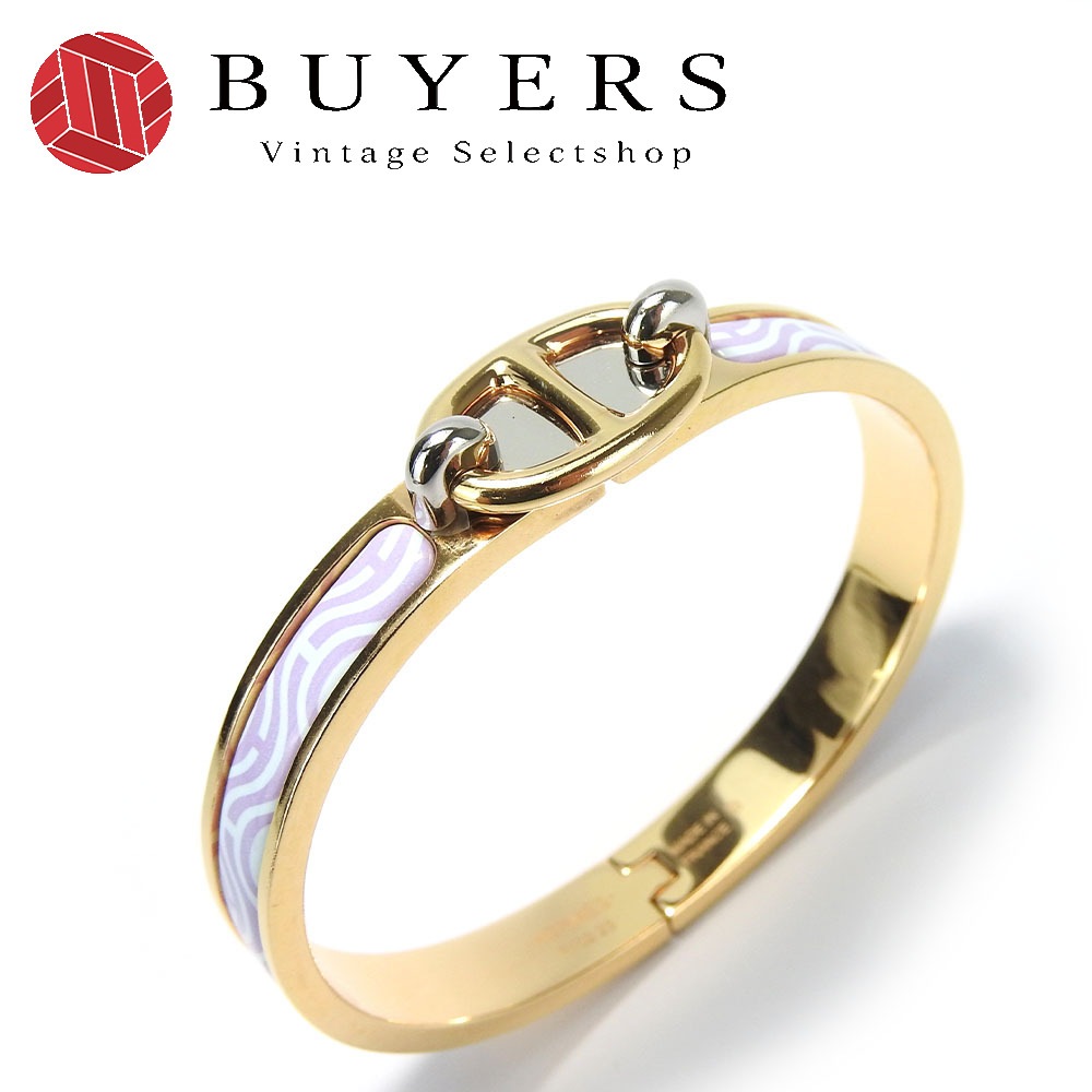 中古 バングル ミニクリック シェーヌダンクル メタル ゴールド シルバー パープル ブレスレット アクセサリー レディース 女性