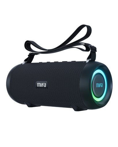 MIFA A90 BLUETOOTHスピーカー IPX7防水 60W大音量 ワイヤレスステレオ対応 RGB LEDライト 30時間連続再生 MICRO SDカード対応 TWS機能 USB C充電 保護