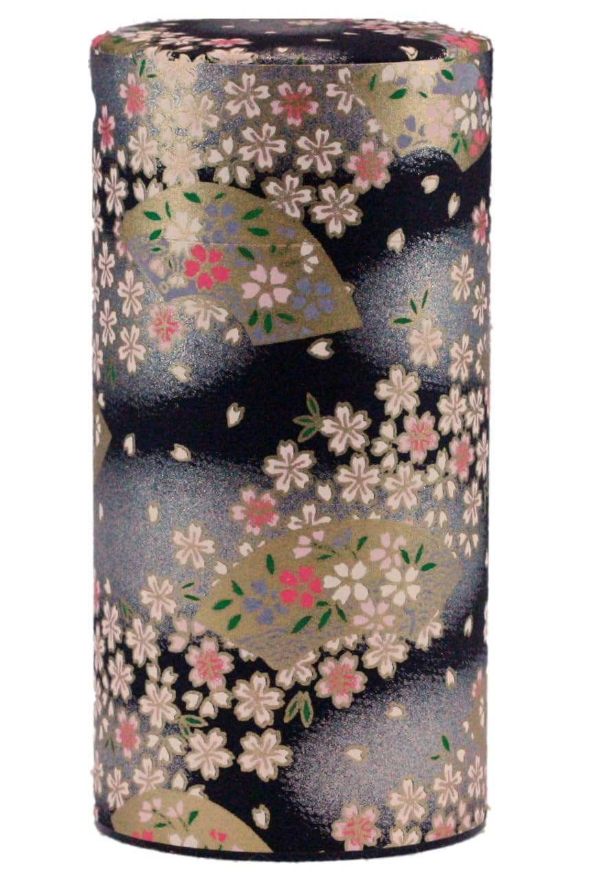 【KOTODO】和紙茶缶:長め200g 真夜中の花(#135) 日本