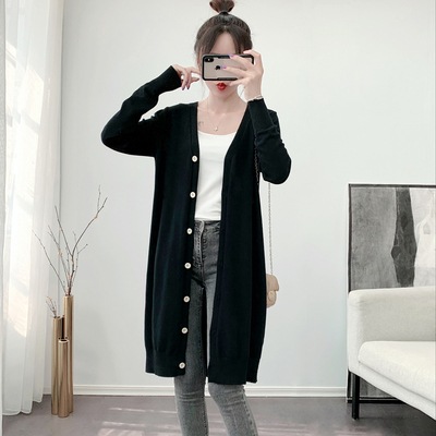 トップス カーディガン ロング ロング丈 袖あり 長袖 Vネック Iライン 前開き ニット シンプル カジュアル 大人 上品 おしゃれ ラフ 無地 秋 冬 10代 20代 30代 40代 50代