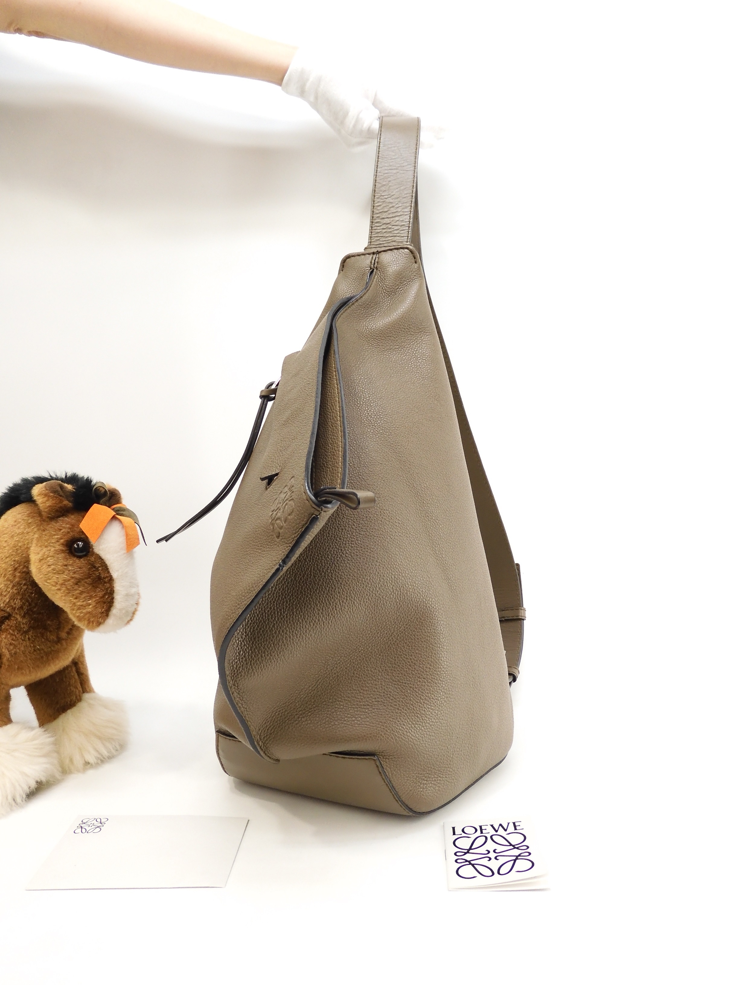 アントン スモール レザー灰 斜掛ショルダーバッグ クロスボディバッグ@ 6