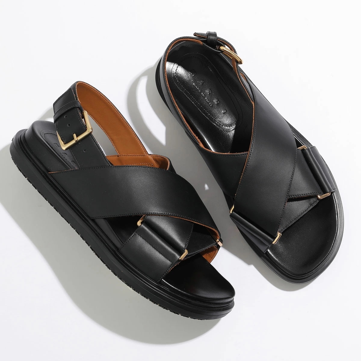 MARNI マルニ サンダル FBMS015701 P3614 レディース フスベット レザー クロス ストラップ シューズ 靴 00N99