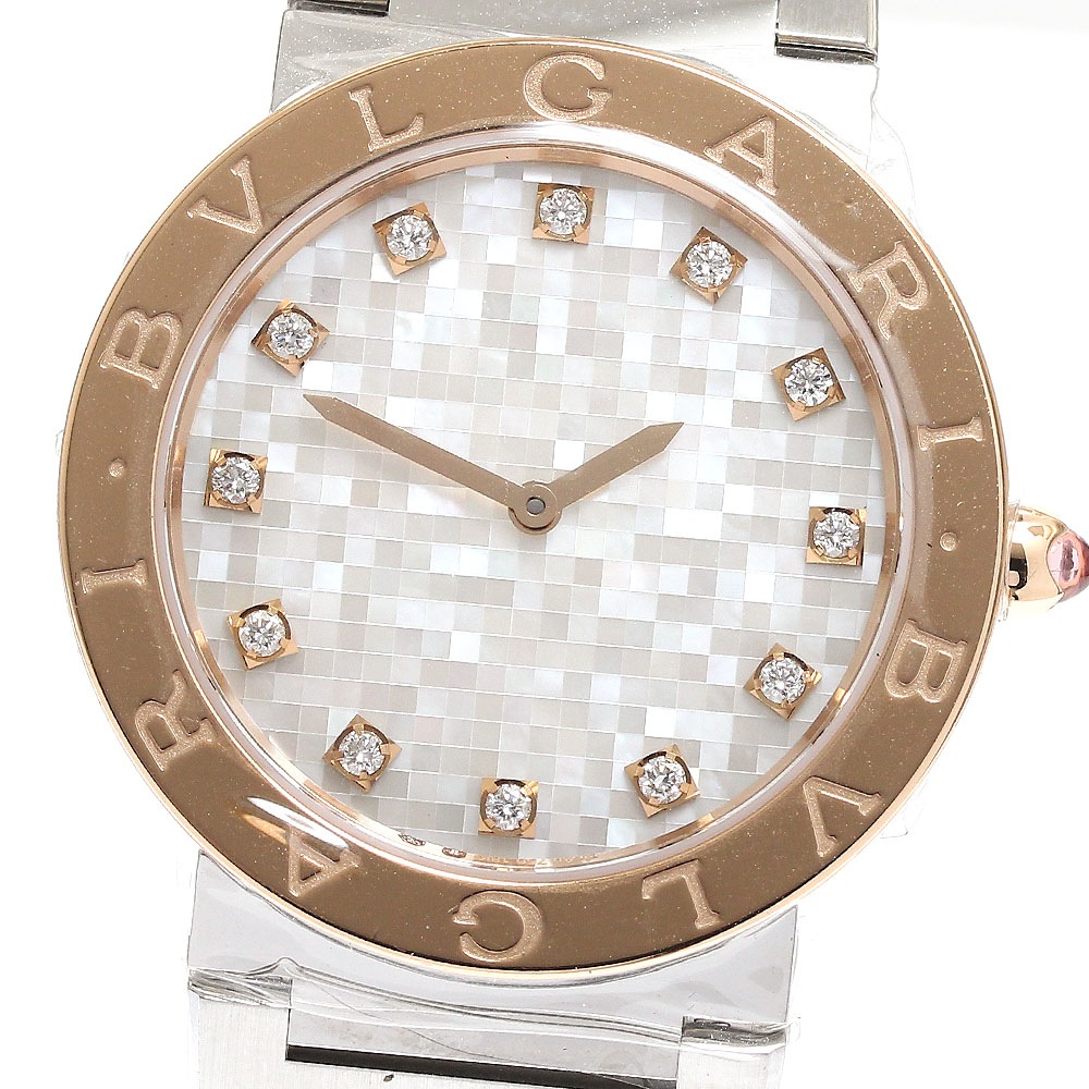 ブルガリ BVLGARI BBP33SG/104115 ブルガリブルガリ 12Pダイヤ クォーツ レディース 極美品 箱・保証書付き_891913【中古】