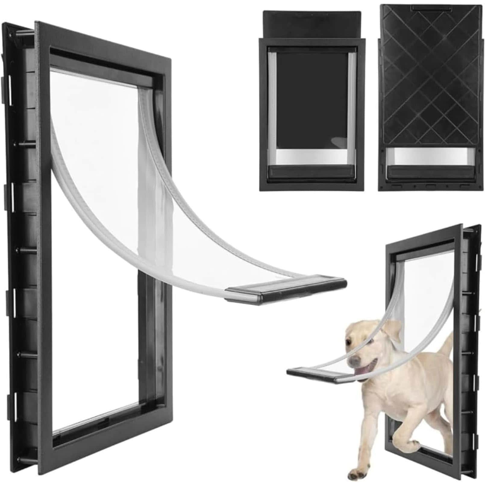 ペットドア 大型犬用マグネット自動閉鎖ドア双方向セキュリティアクセサリー (X-Large)