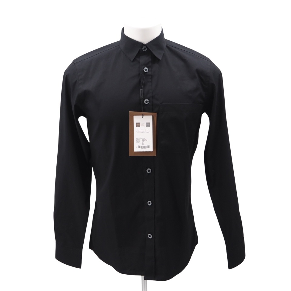 3日以内返品可 極美品 長袖シャツ コットン ロングスリーブシャツ XS XS 8028876 ブラック 綿 メンズ