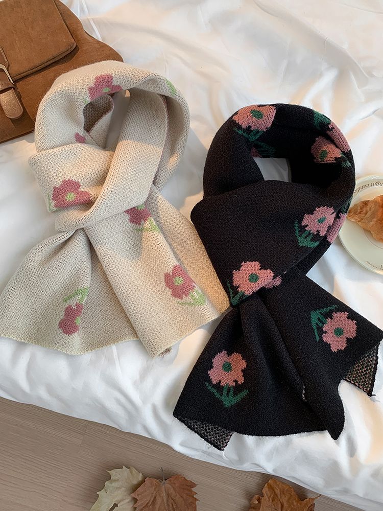 マフラーの女性は冬に保温して2024年の新型は首を厚くして甘い学生の韓国版ストール両用である暖か 厚手 防寒0