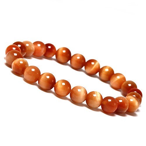 天然石 オレンジタイガーアイ ブレスレット 1点　約14mm BE1-29-14m