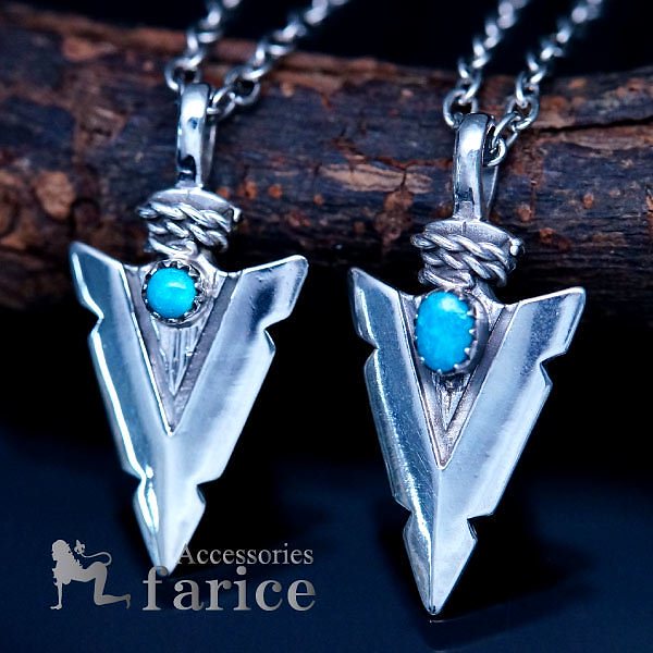 インディアンジュエリー 鏃 アローヘッド 縄 ターコイズ 天然石 ネイティブアメリカン メンズ シルバー925 ネックレス ペンダント楕円石or丸石