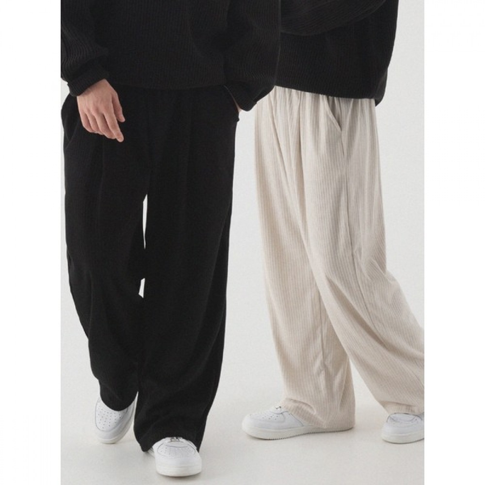 (Pianer) ワンタックワイドリブニットパンツ (3color)