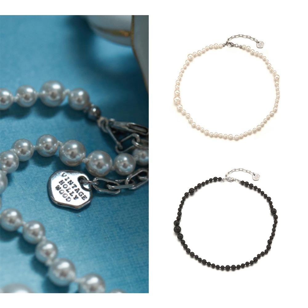 クラシックパルシルキーネックレス/人気ジュエリー デイリーアクセサリー 韓国女性アクセサリー 韓国ファッションスタイル