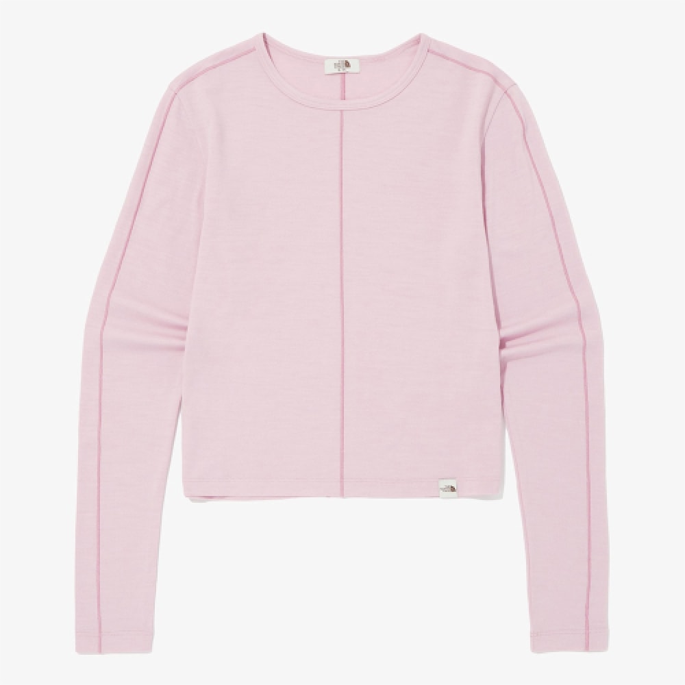 ザ・ノース・フェイス NT7TQ30L ホワイトレーベル女性用ベルーカウールクロップロングスリーブラウンドTシャツ