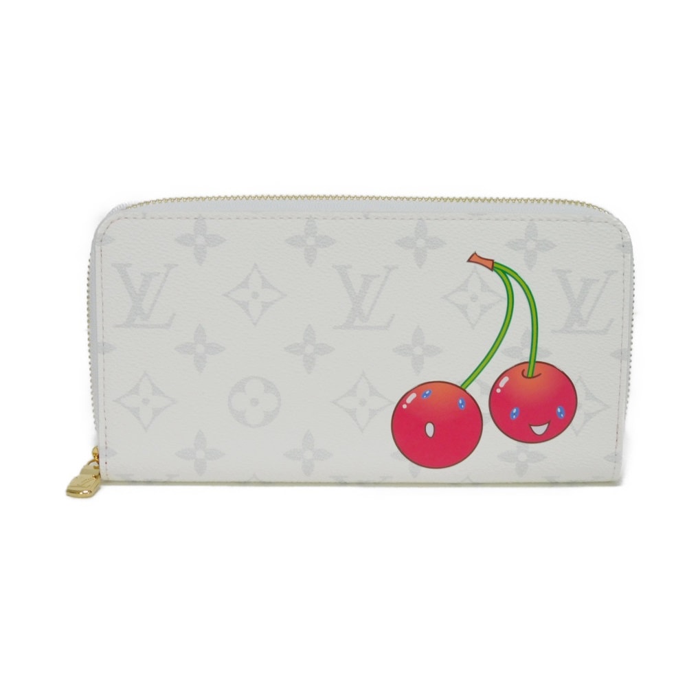 【中古】 長財布 村上隆 LVロゴ フラワー さくらんぼ RFID 未使用 LV×TM ジッピーウォレット モノグラム チェリー M14240