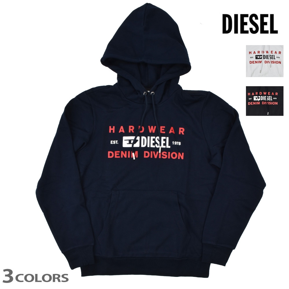 ディーゼル パーカー メンズ スウェット プルオーバーパーカー ブラック ホワイト ネイビー DIESEL S-GIRK-HOOD-K20[a3250hayt]