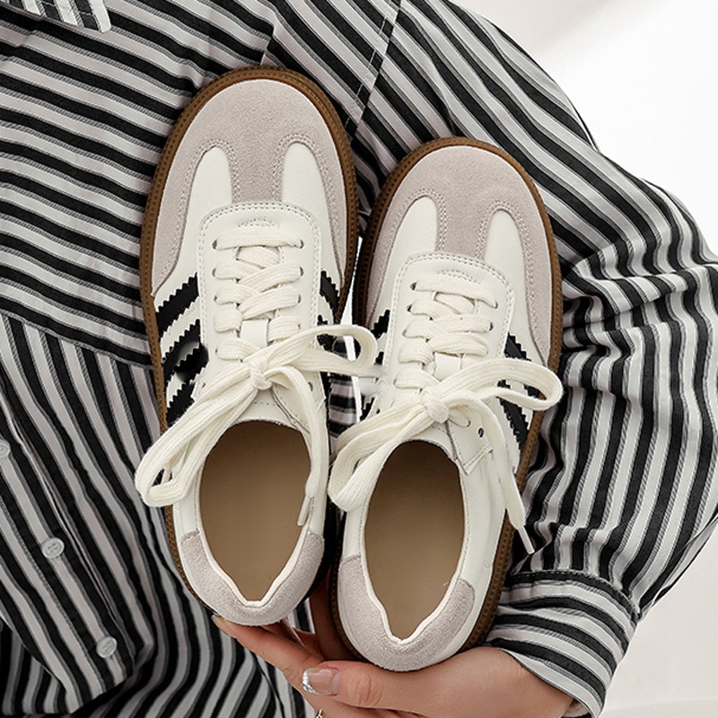 Dexun靴本革オールマッチレディースシューズホワイトシューズビスケットシューズ厚底韓国版ボードシューズフォレストガンプシューズカジュアルスポーツシューズレディース