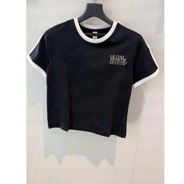 女性サンデー クロップ半袖Tシャツ QR122LRS33 BLK