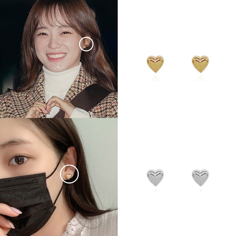 [2月初旬出荷予定][キムセジョン着用] SIMPLE HEART EARRINGS ピアス イヤリング デイリーアクセサリー 人気ジュエリー