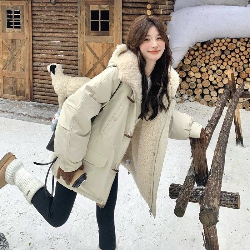 数量限定【2026秋冬新作】ファージャケット アウター中綿コート 秋冬 裏起毛パーカー ダウンジャケットフーデッド ジャケット男女兼用 冬 防寒 暖かい アウター トップス 保温 厚手 パーカー レデ