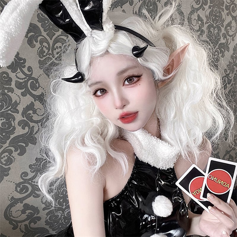 ハロウィン ウィッグ 中位長 Lolia バーガンディー 原宿 ロング かつら