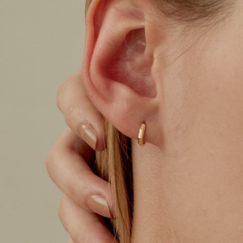 LUNNE 14k ルナカッティングワンタッチリングピアス 14K ゴールド #ER19