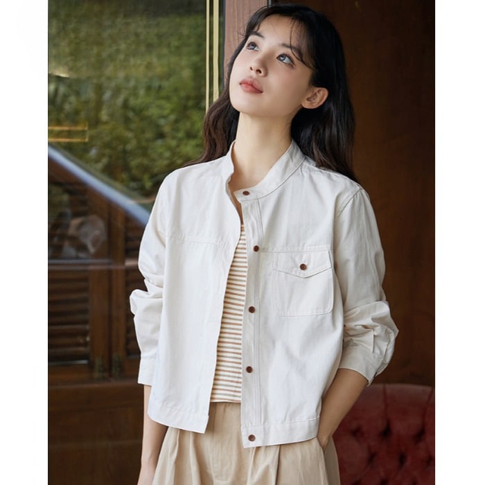 コート レディース 秋冬2024初秋新作作業着スタンドカラーショートジャケットレディースデザインニッチシックジャケットトップスリトルマン