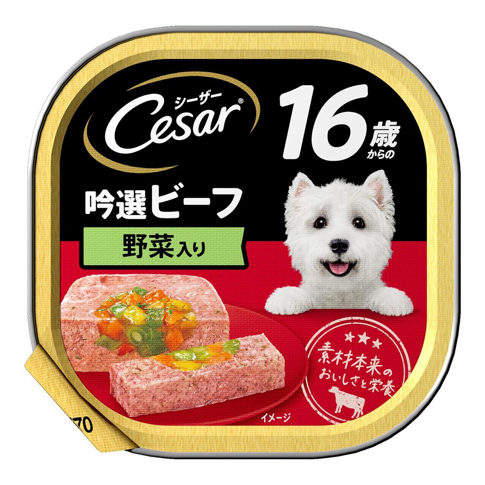 シーザー　１６歳からの　吟選ビーフ　野菜入り　１００ｇX２４個　ドッグフード　ＣＲＣ45―08―45―20―00 4,247円