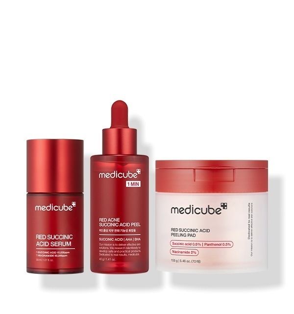 レッドソクシニック 3点セット（ニキビ性肌専用高機能セット）+センテラカマスク10枚/海綿プレゼント