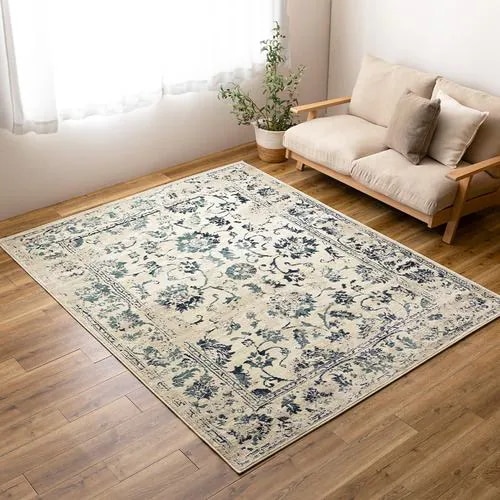 【メーカー直送品】萩原 エジプト製 ウィルトンラグ カマル 約200×250cm アイボリー