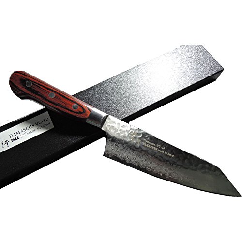 堺孝行 槌目ダマスカス VG10割込み 33層 剣型三徳 160mm