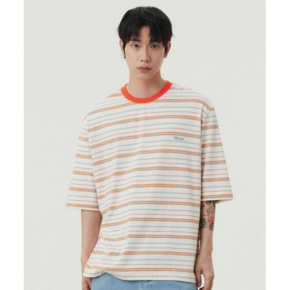 WMC Multi-stripe short-sleeved T-shirt ORANGE O-MOBAS4M5
