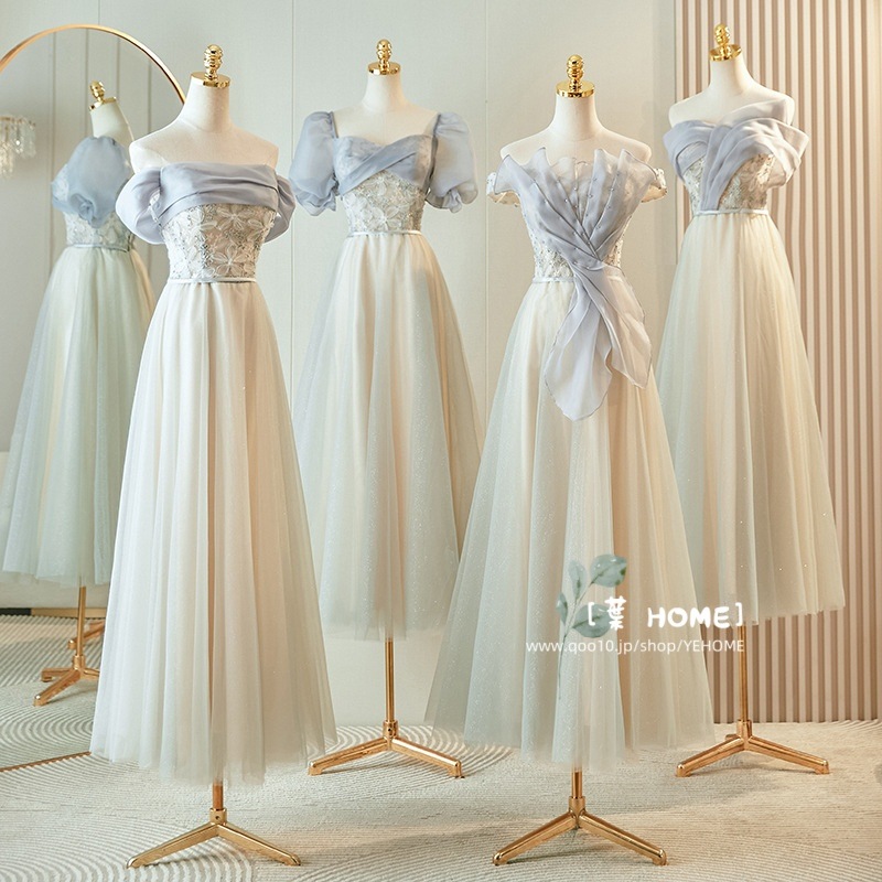 [葉 HOME] ウェディングドレス パーティードレス カラー ト エンパイアライン レース 花嫁ロングドレス 簡約 結婚式 二次会 エレガント レース お呼ばれ 挙式