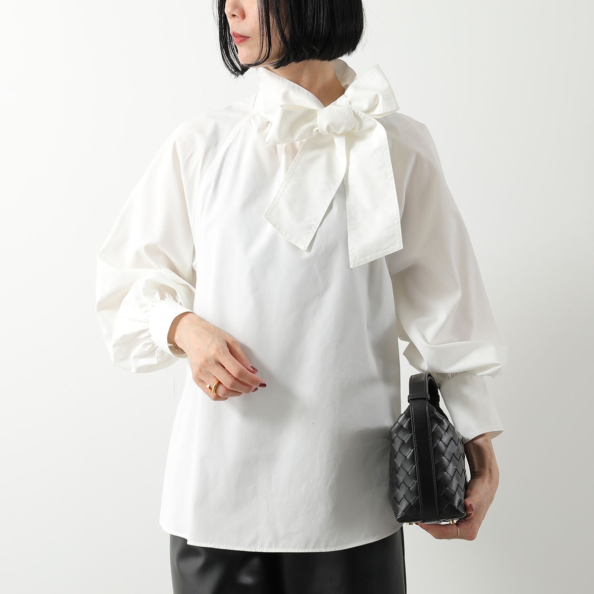 WEEKEND MAX MARA ウィークエンド マックスマーラ ブラウス BURGOS1234 ブルゴス レディース コットン 長袖 ハイカラー パフスリーブ 001