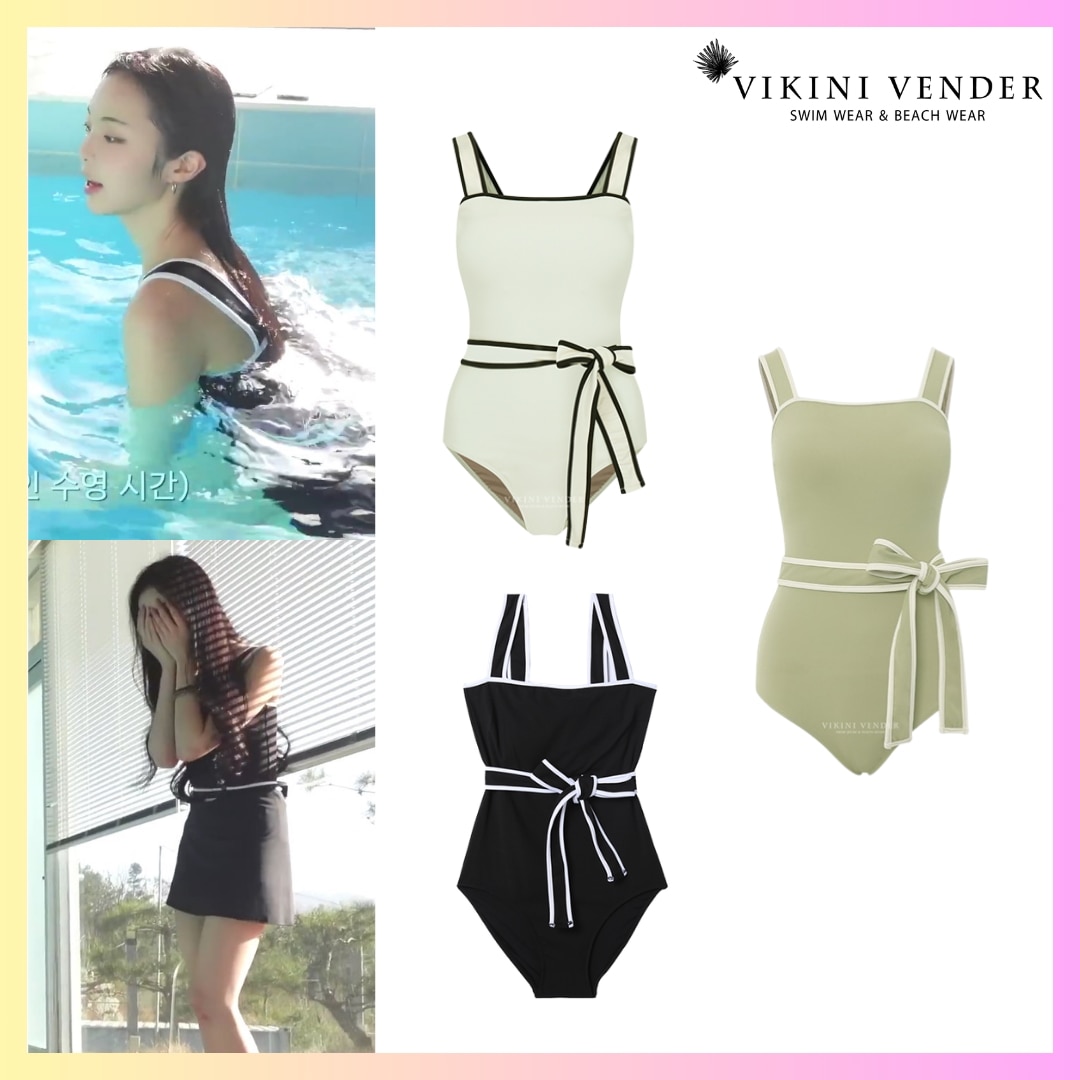 [Hearts2Hearts イアン着用] Clemence Ribbon Monokini - 3 Colors + FREE OMAKE ワンピース水着 モノキニ リボンデザイン水着 水着
