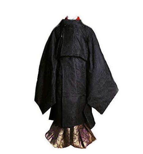 コスチューム 黒 狩衣（かりぎぬ）平安時代貴族風コスチューム お祭り衣装 舞台衣装 陰陽師 仮装 ス