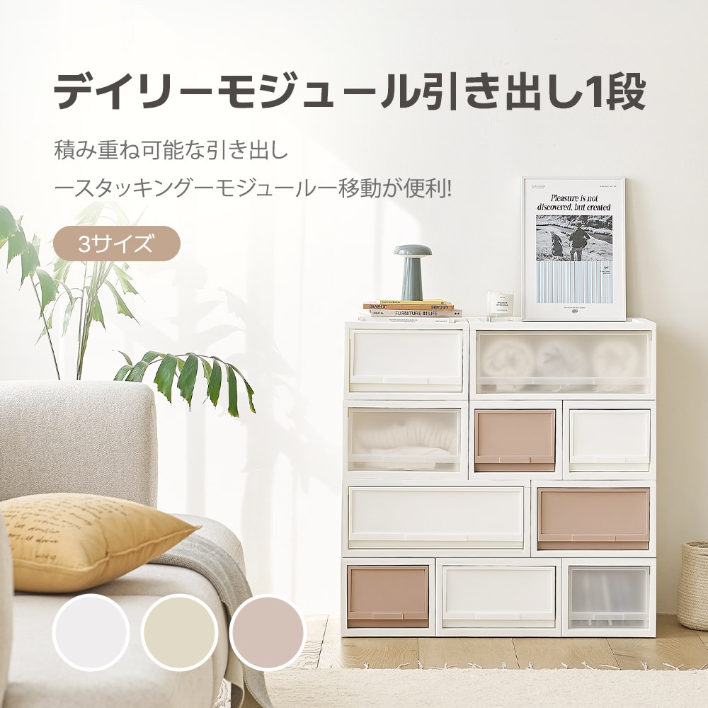【新商品】デイリーモジュール引き出し1段（3サイズ） 5,311円