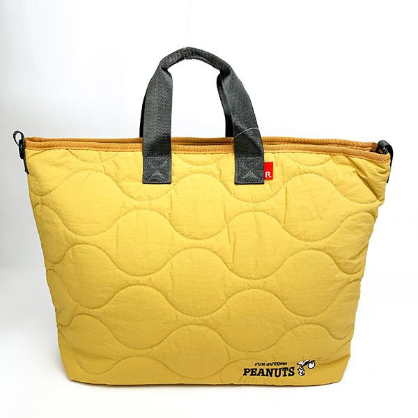 スヌーピー IP.グランデ.キルト.Peanuts-7T YELLOWトートバッグ ショルダーバッグ 2WAY_5337-827203