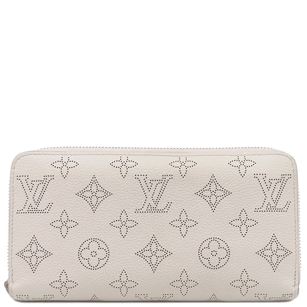 ルイヴィトン LOUIS VUITTON 長財布 ジッピー ウォレット モノグラムマヒナ スノー シルバー金具 ラウンドファスナー ピンク バイカラー M80555 RFID 【箱】【中古】