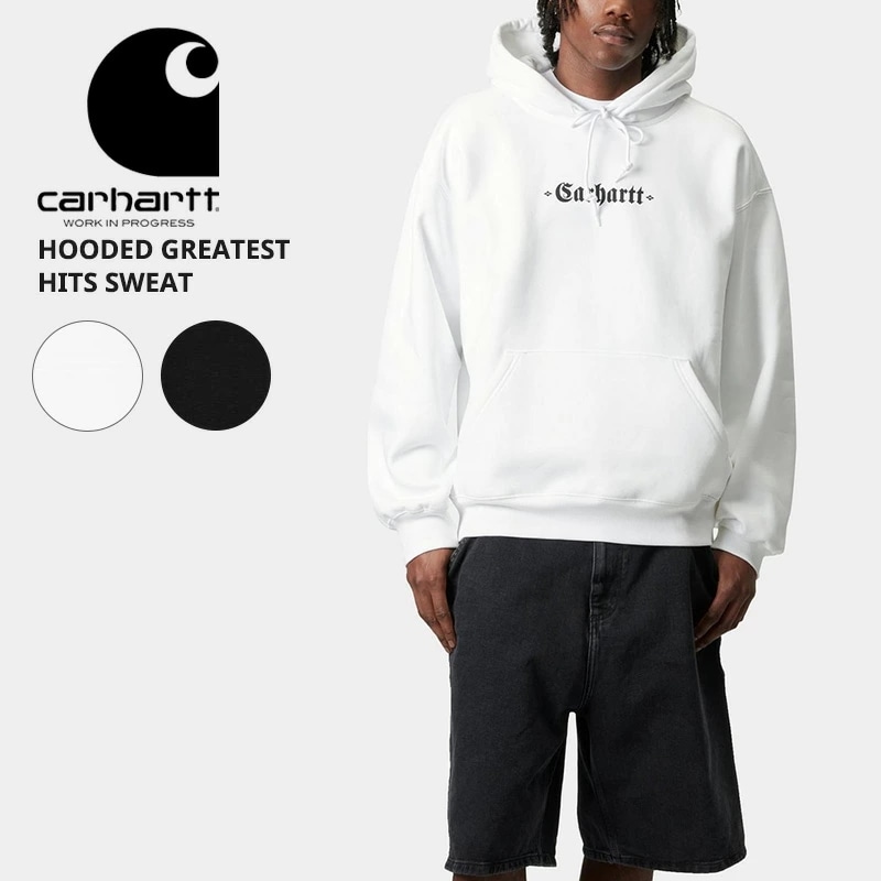カーハート ダブリューアイピー メンズ ロゴ プリント パーカー Carhartt WIP フーデッドグレイテストヒッツスウェットシャツ i034416 15,400円