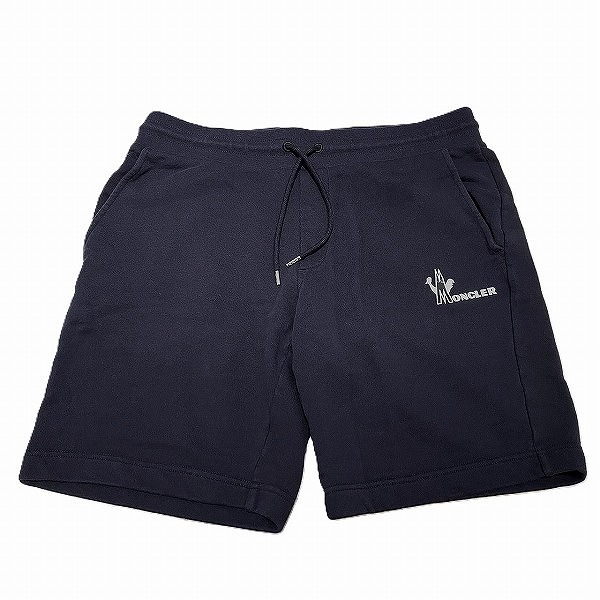 モンクレール ネイビー Mサイズ スウェット アパレル ハーフパンツ メンズ【中古】