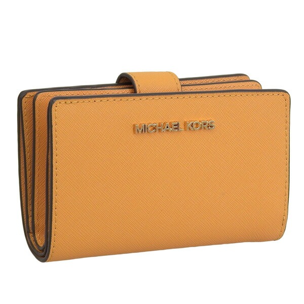マイケルコース 財布 レディース 二つ折り財布 アウトレット レザー オレンジ ジェット セット トラベル レザー ビルフォールド ジップ コインウォレット MD BIFLD ZP CN WLLET