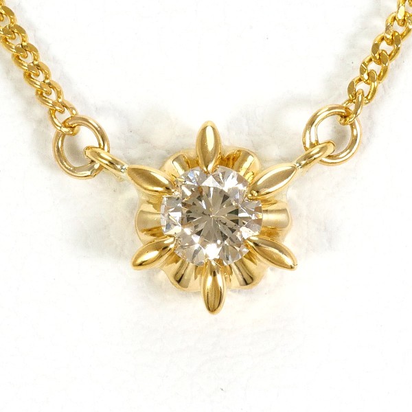 K18 18金 YG イエローゴールド ネックレス ダイヤ 0.18 約43cm ジュエリー 中古