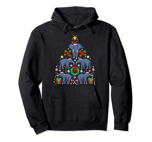 ゾウ クリスマスツリー クリスマス アフリカ ギフト パーカー