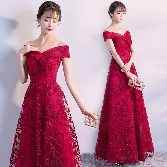 【即日発送】【赤字覚悟】ロングドレス 演奏会 赤 カラードレス イブニングドレス パーティードレス 結婚式 ドレス カクテルドレス 二次会 エンパイア 花嫁 お呼ばれ フォーマルドレス 披露宴 発表会