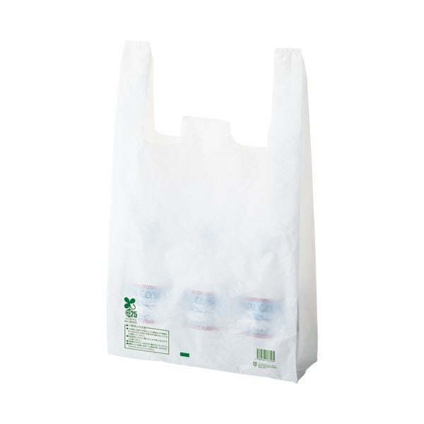 （まとめ） TANOSEEバイオマス配合レジ袋（乳白） 60号 1パック（100枚） (×10セット) 8,597円