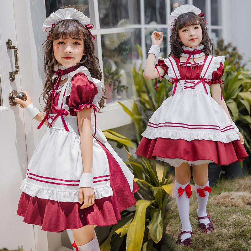 メイド服 女の子 ハロウィン ロイヤルメイド ワンピース キッズ メイド 髪飾り付き エプロン 子供コスム　ハロウィン衣装 子供 コスプレ キッズ