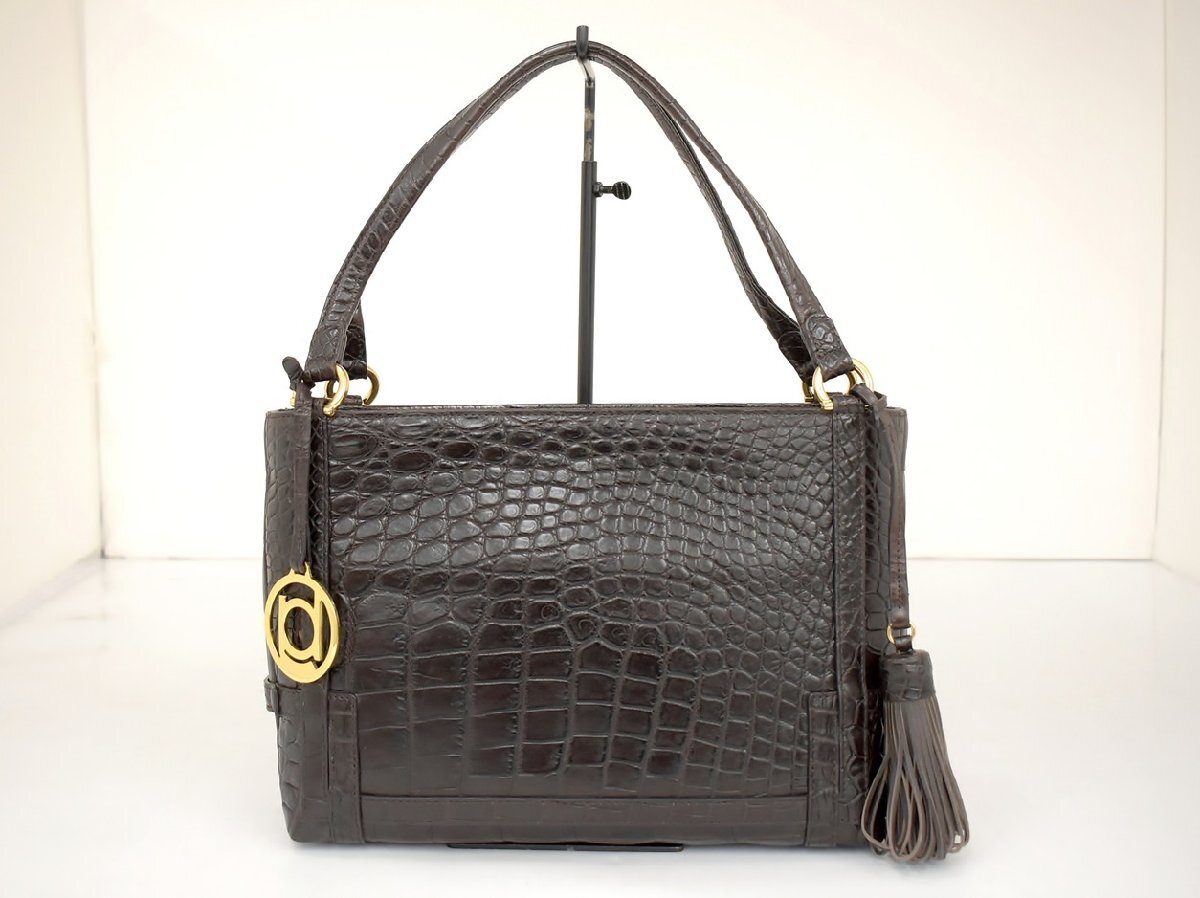 ボーグラン BEAUGRAND ハンドバッグ ブラウン ショルダーバッグ 2WAY JRA クロコダイル 2511LA016
