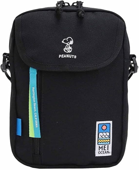 ショルダーバッグ キャラクターコラボ・縦型 mini Shoulder bag 斜め掛け カジュアル(ピーナッツ, Free Size)