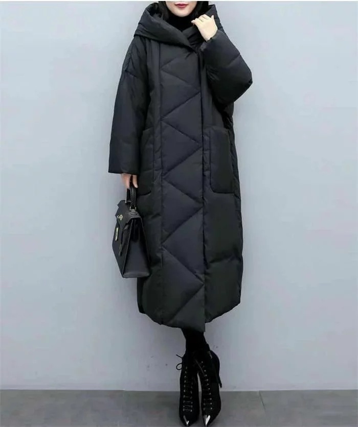 人気作お洒落フード付き厚ダウンジャケット大きいサイズレディース体型カバーオーバーコートダウンコートコートアウター防寒暖かい秋冬きれいめおしゃれ304050上品長袖ゆったりダウン中綿コートロングコー