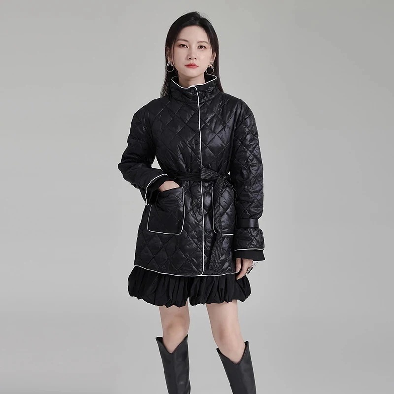 【3日で出荷】冬新品 ミドル丈 ダウンコート 小柄 キルティング 着痩せ レディース アウター 関連商品は店で購入可能 メガ割