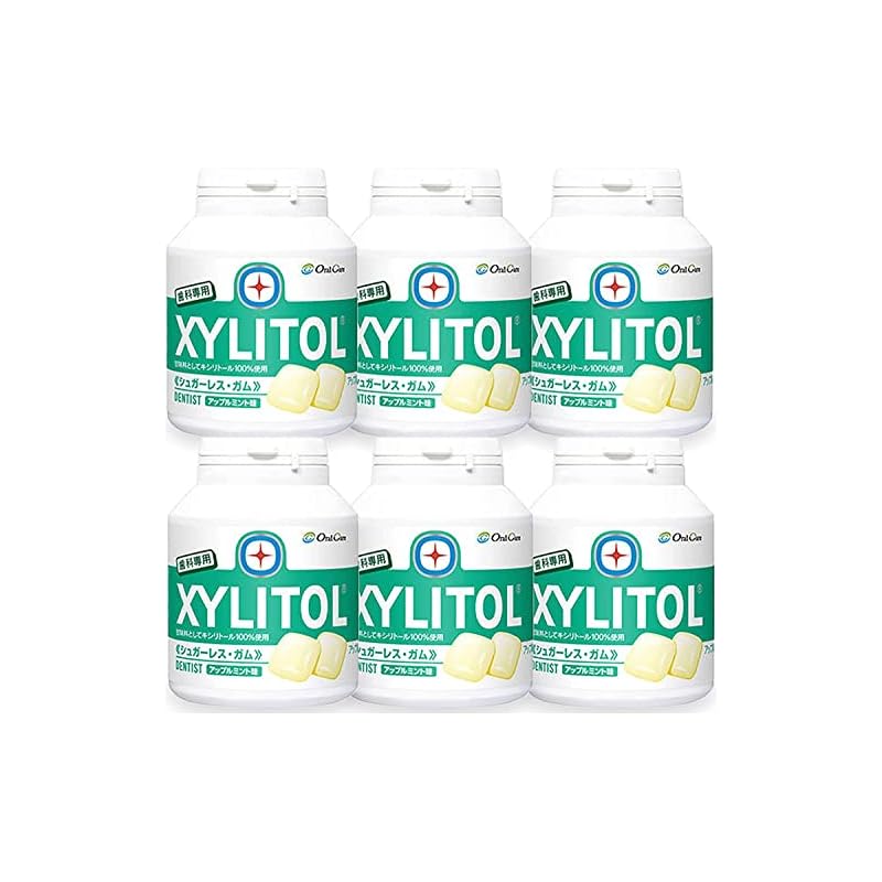 【3日以内発送】【オーラルケア】【歯科専用】キシリトールガム ボトルタイプ 90粒入り(153g)6個 アップルミント